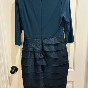Adrianna Papell Teal Long Sleeve Dress